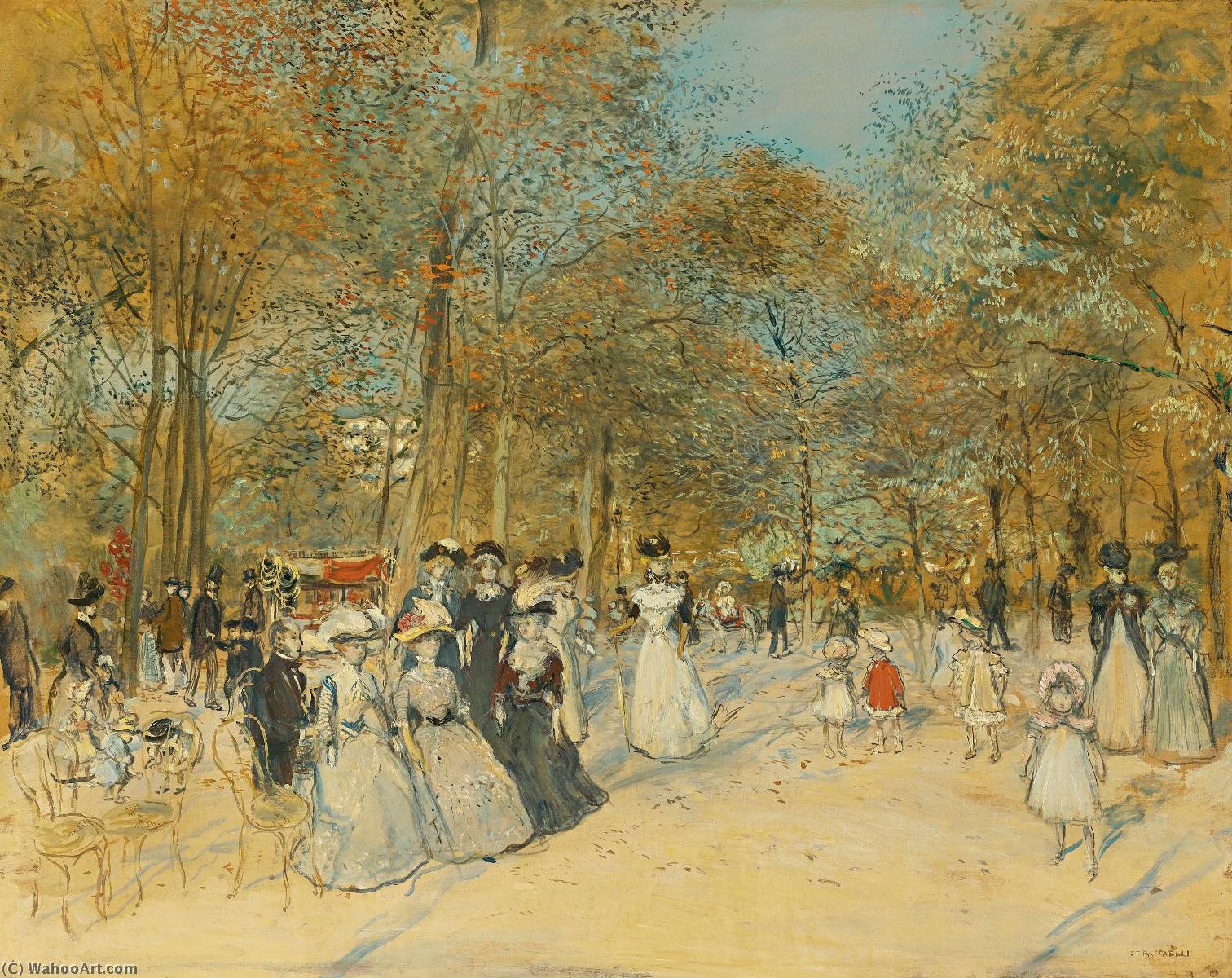 Les Champs Elysees By Jean Francois Raffaelli 1850 1924 France Art Reproductions Jean Francois Raffaelli