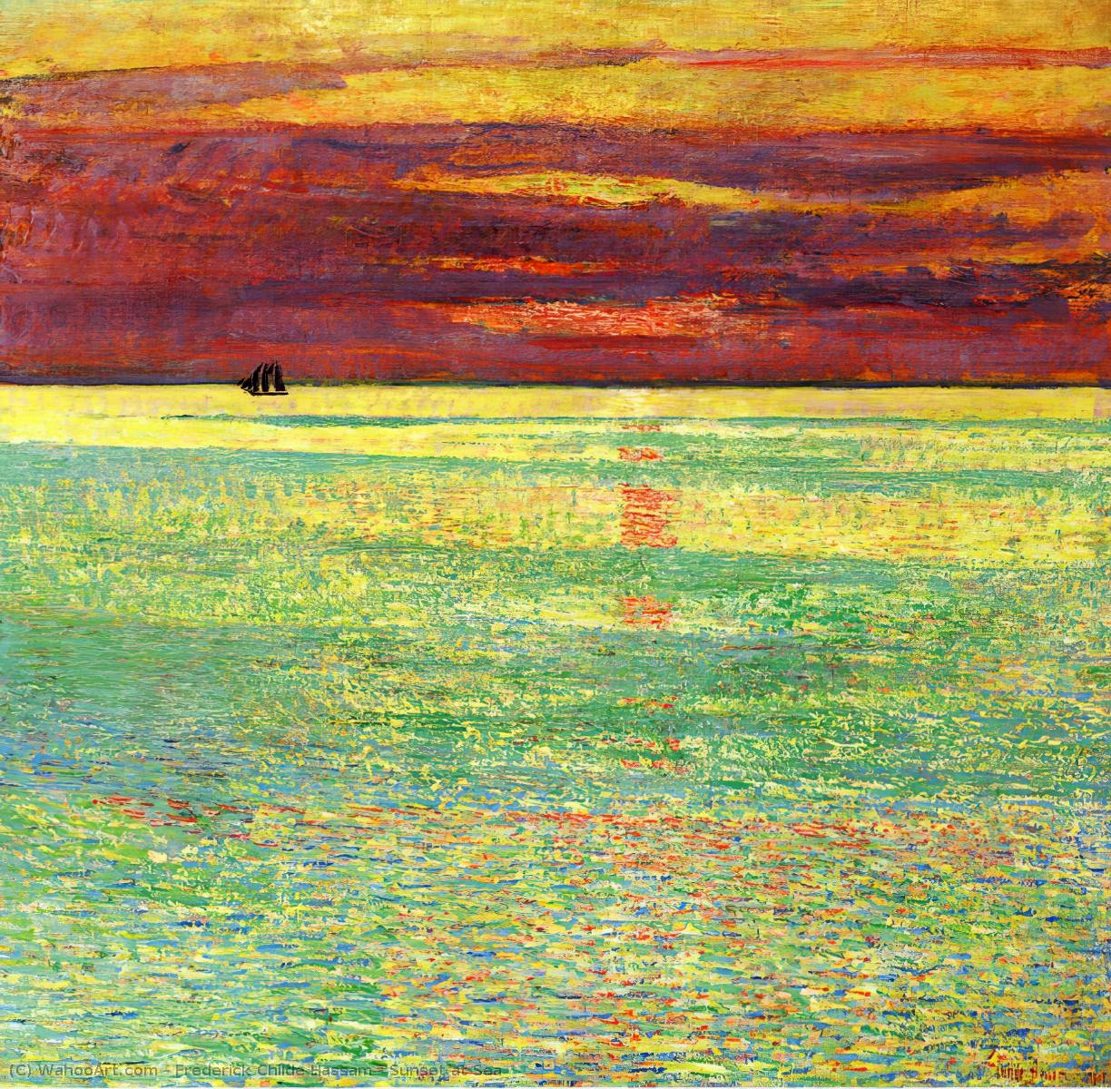 Paintings Reproductions Sunset at Sea, 1911 by Frederick Childe Hassam