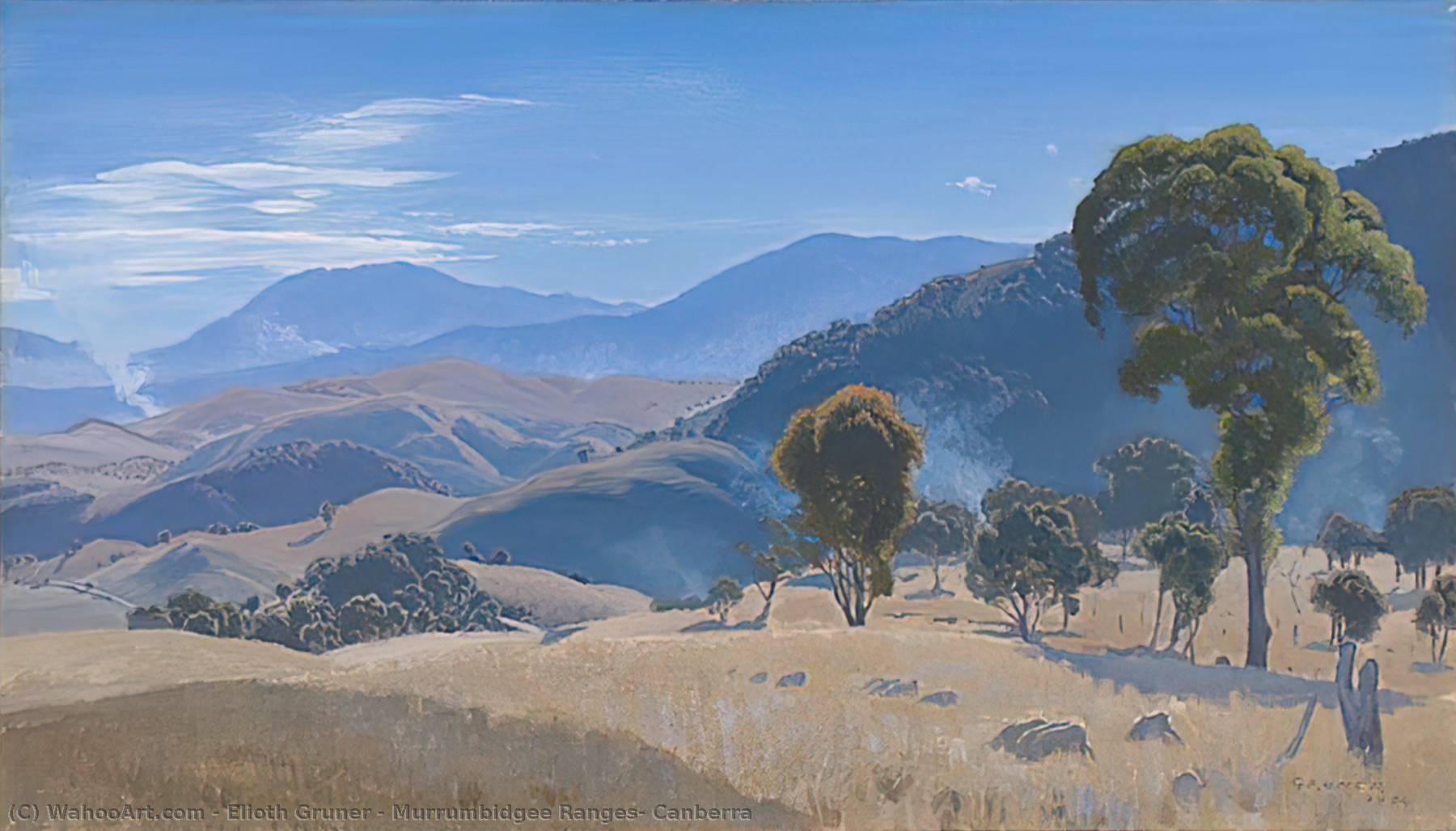 Murrumbidgee Gammes , Canberra de Elioth Gruner (18821939, New Zealand