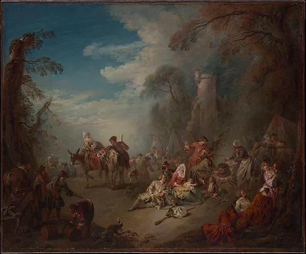 Museum Art Reproductions Troops at Rest, 1725 by Jean