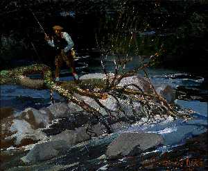 George Luks、TROUT FISHERMEN,BERK HILLS - 絵画