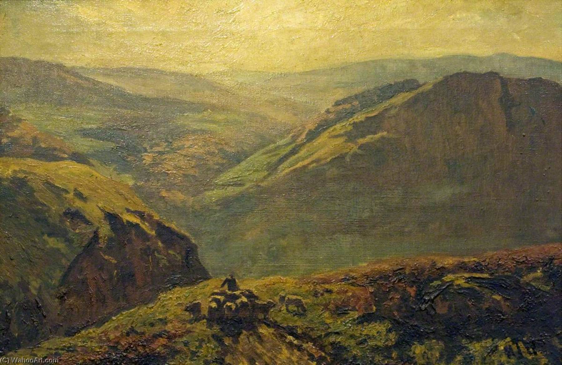 Artwork Replica Bettws y Coed, Valley and Hills, 1908 by Henry Joseph