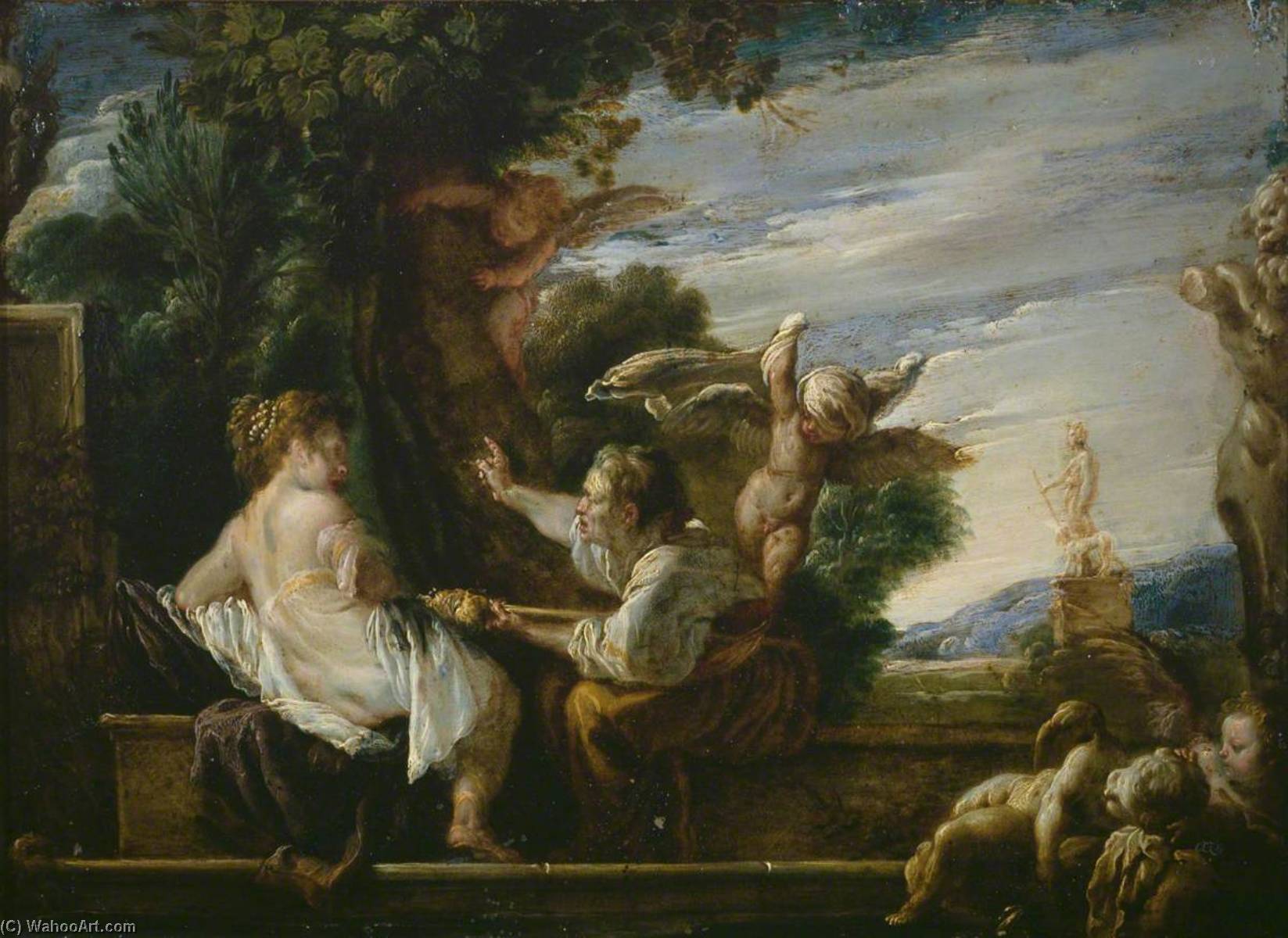 Paintings Reproductions Vertumnus and Pomona, 1623 by Domenico Feti