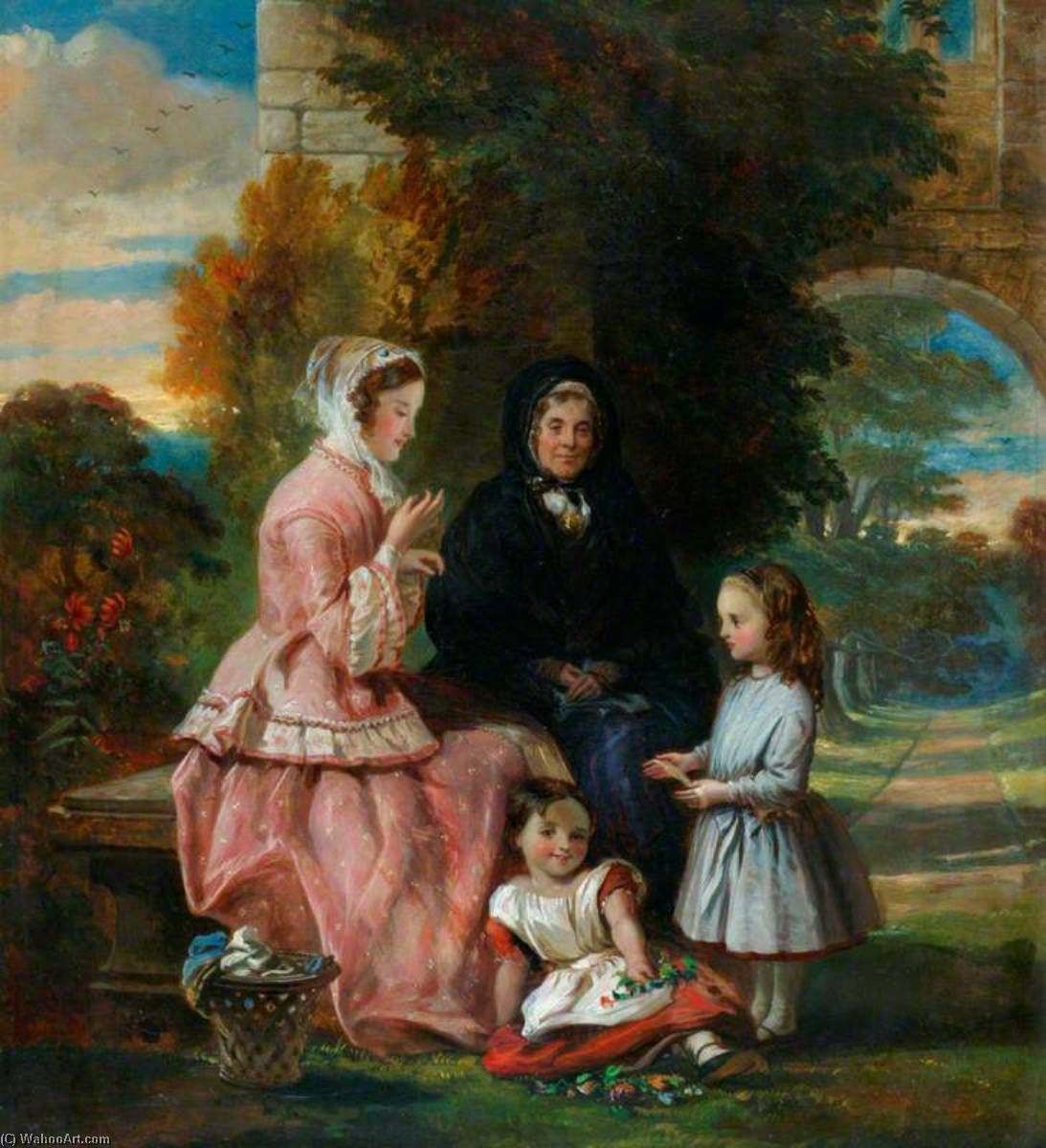 Reproductions D'art De Musée Un jardin Scène de Thomas Musgrave Joy