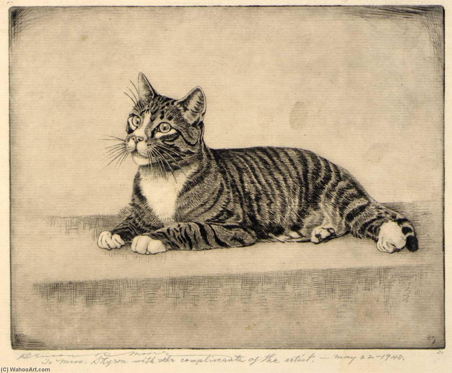 タビー 猫 , 1882 バイ Benson B Moore  美術館の複製、美術複製 
