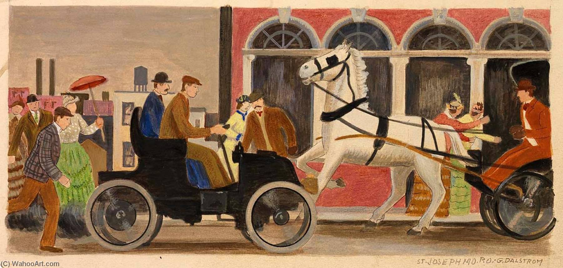 Museum Art Reproductions Horseless Carriage (mural study, St. Joseph
