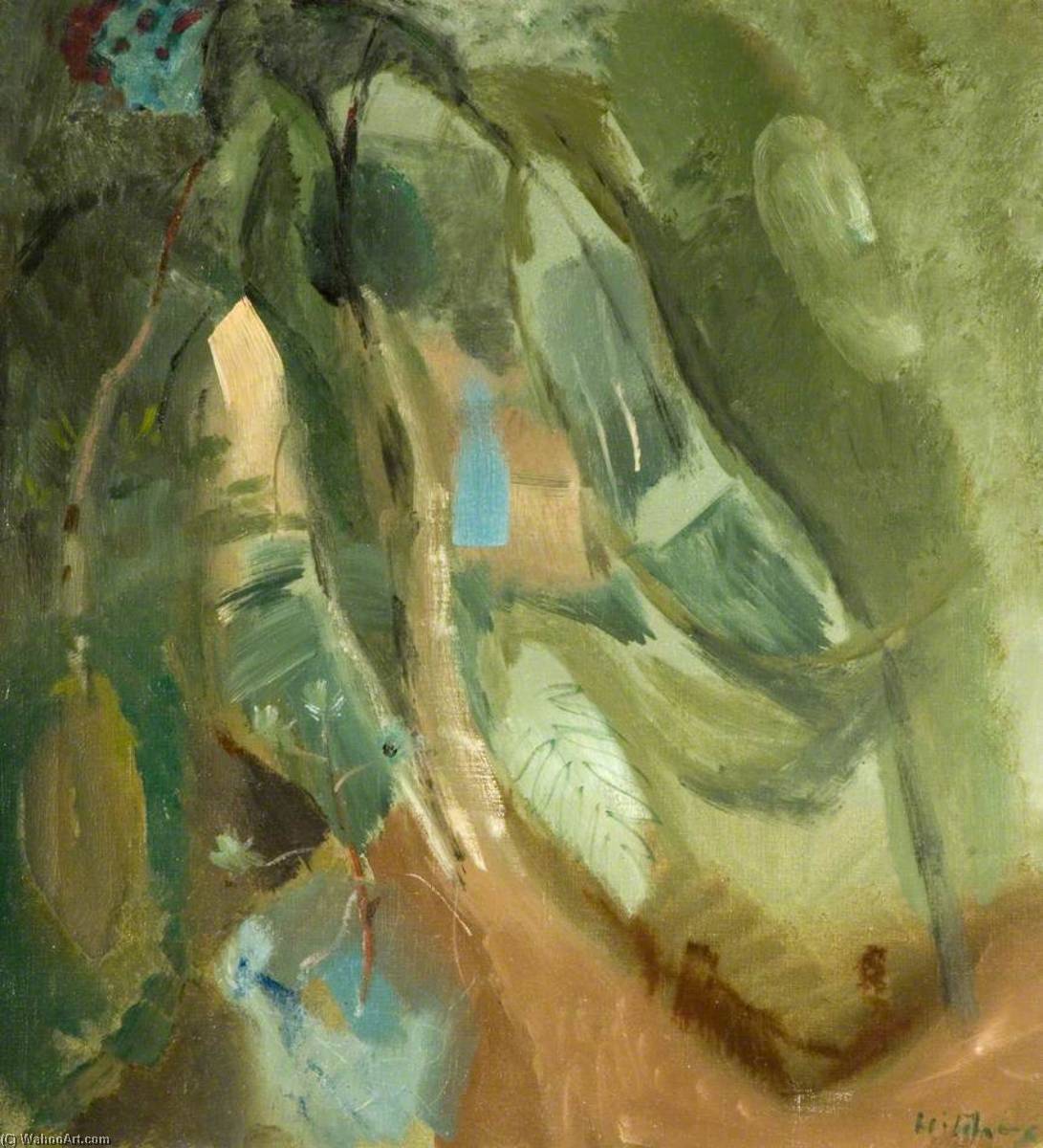 Art Reproductions House with Blue Door, among Trees, 1942 by Ivon