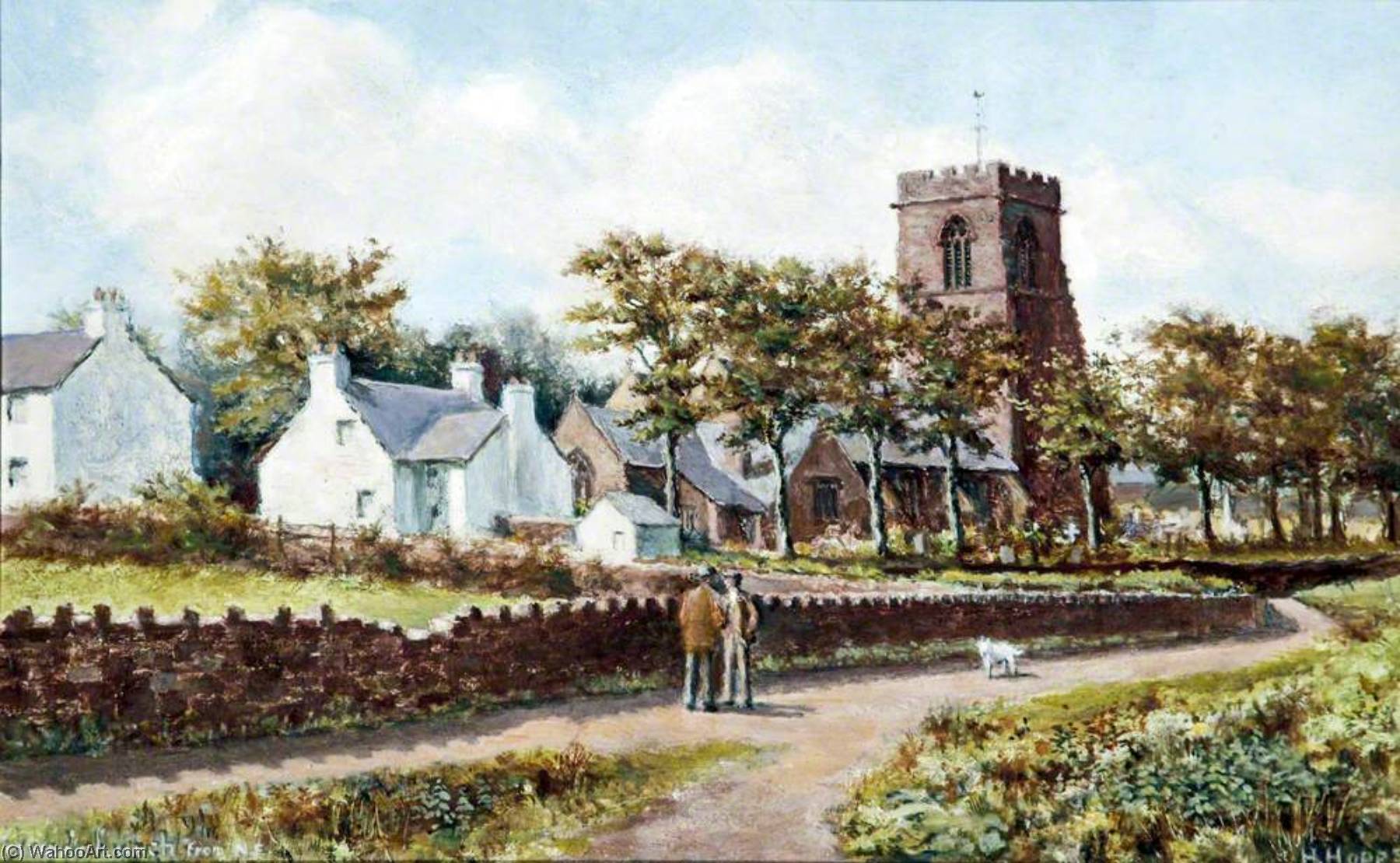Artwork Replica Woodchurch, Wirral, from the North East, 1932 by Harold