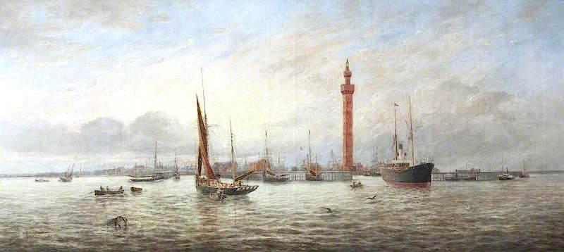 グリムズビー ドック リンカンシャー州 16 バイ George Vemply Burwood 油絵 George Vemply Burwood Wahooart Com