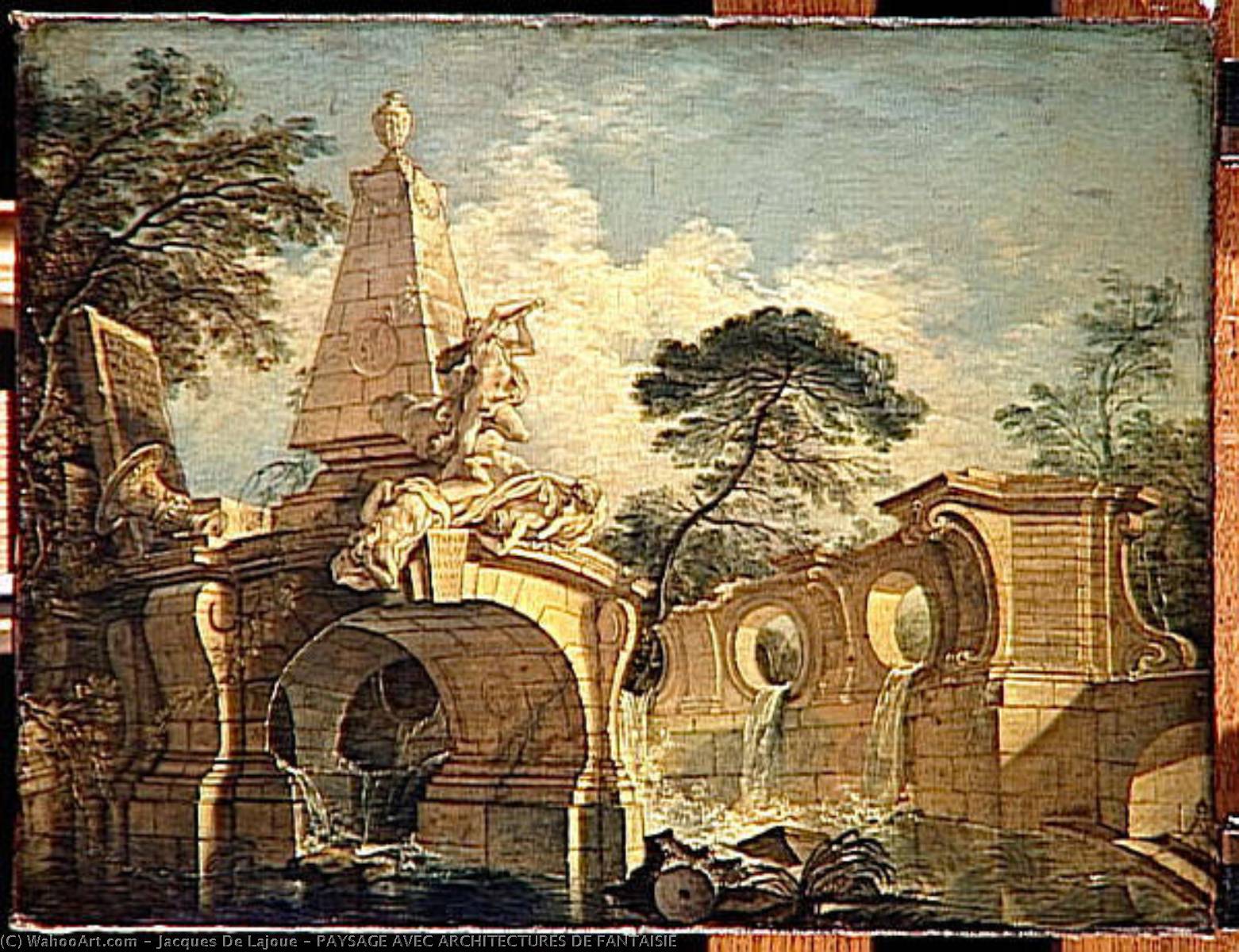 Paysage Avec Architectures De Fantaisie By Jacques De Lajoue 1686 1761 France Art Reproductions Jacques
