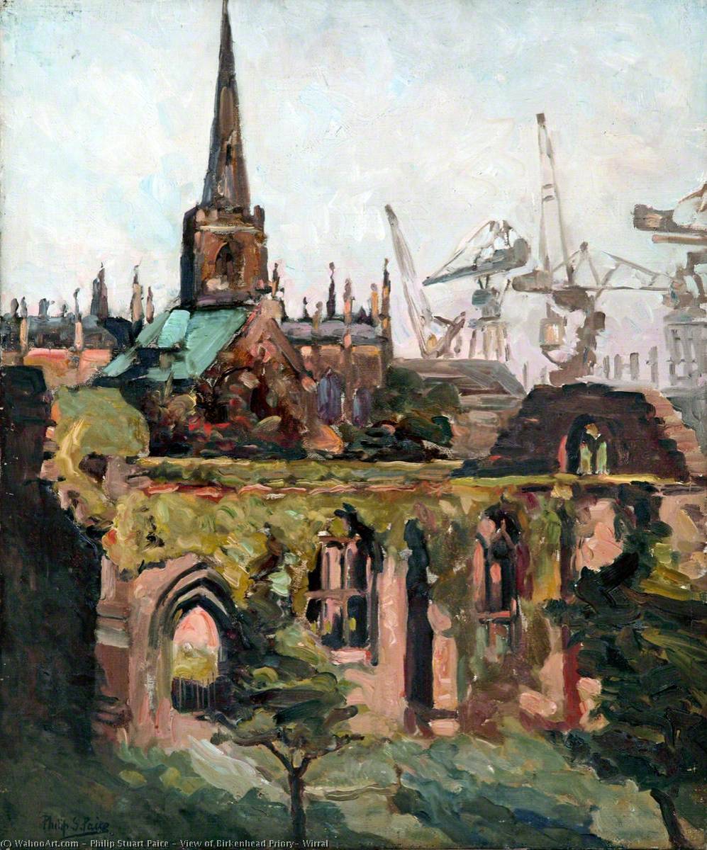 Reproducciones De Pinturas Vista de Birkenhead Priory, Wirral de Philip