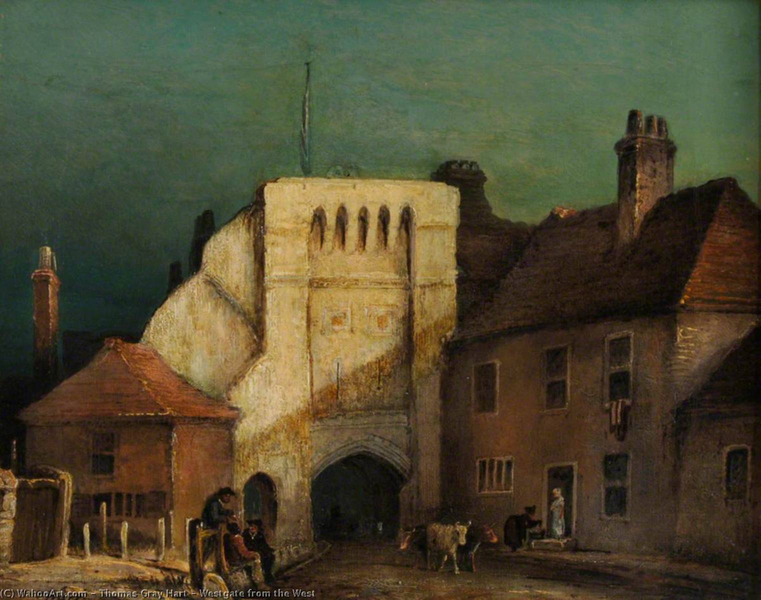 Oil Painting Replica Westgate from the West, 1820 by Thomas Gray Hart