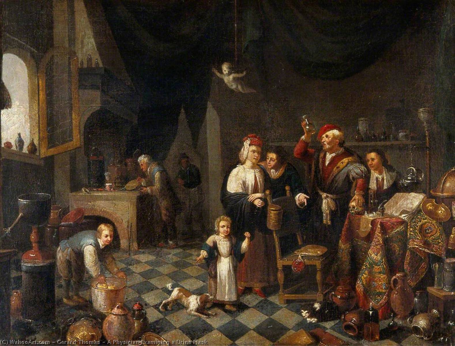 A 医師 調べます A 尿 フラスコ バイ Gerard Thomas 絵画のコピー Gerard Thomas Wahooart Com