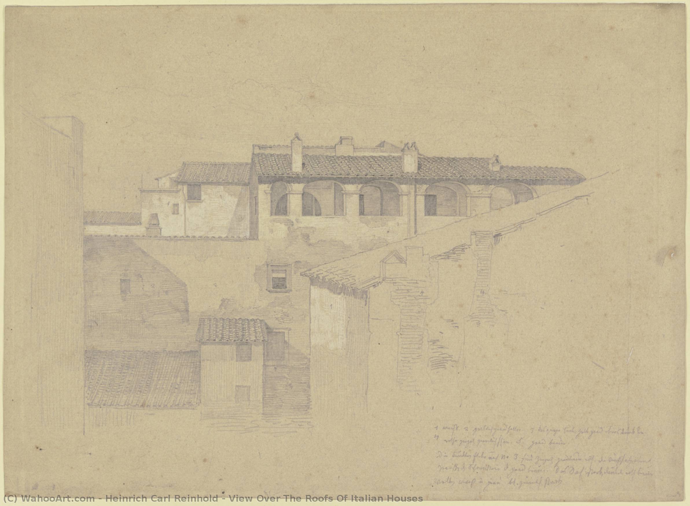 Reproducciones De Pinturas Vista sobre los techos de casas italianas de