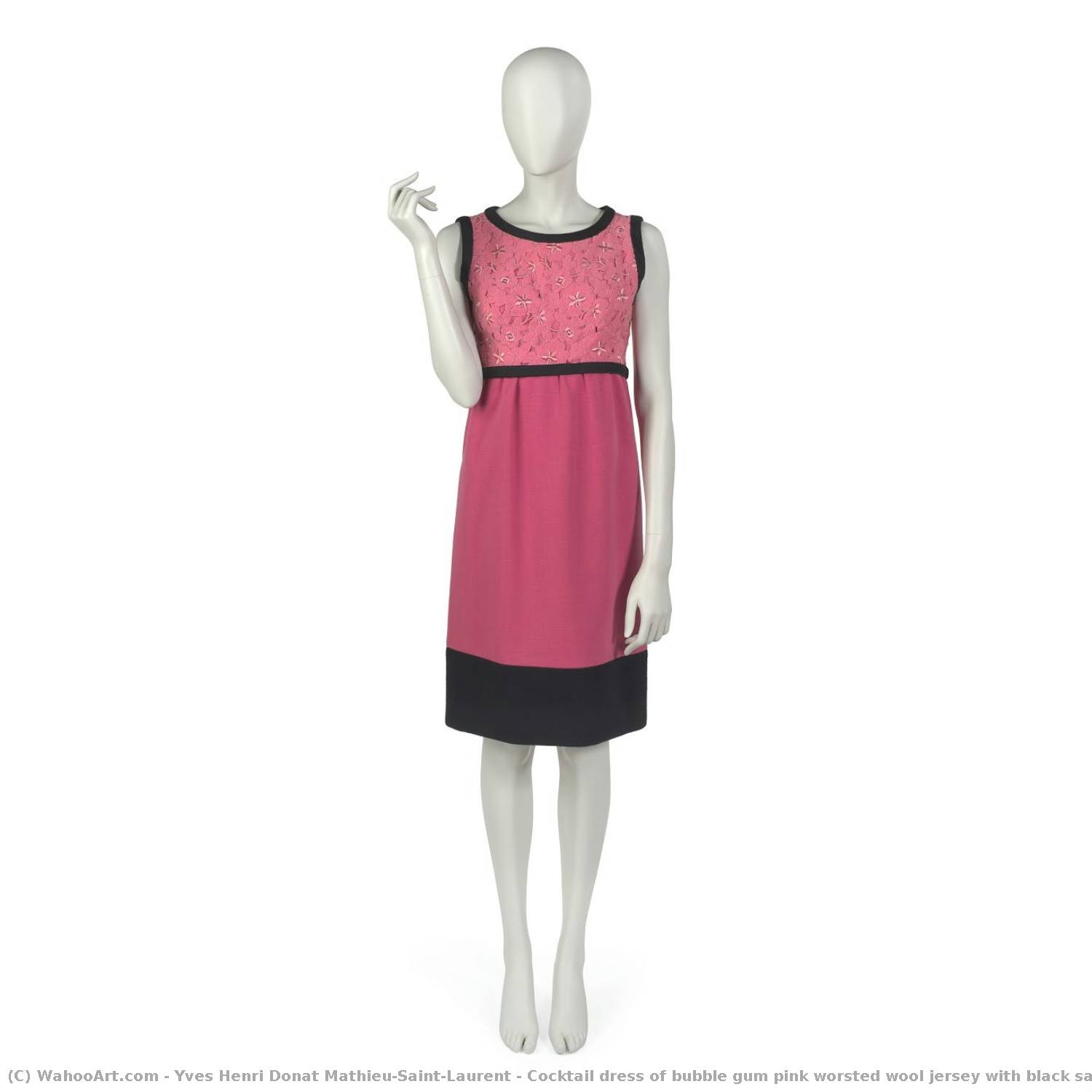 yves saint laurent cocktail dress of bubble gum pink worsted wool