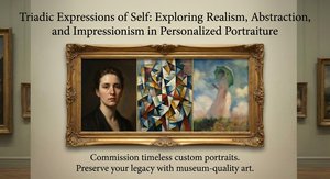 Triadic Expressions of Self: Exploring Realism, Abstraction, and Impressionism in Personalized Portraiture