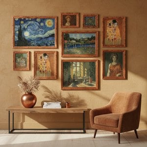 Copper Hues & Masterpieces: 10 Iconic Paintings for Timeless Home Decor