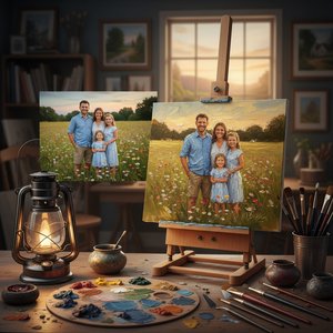 写真から油絵へ：思い出を永遠の芸術作品に。WahooArtで家族の物語を紡ぎましょう。