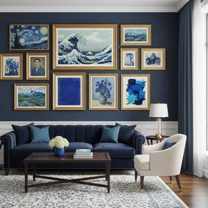 Order a copy of Petit intérieur bleu Huile sur Toile Stuttgart