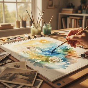 The Art of Living: Transforming Your Most Cherished Memories into Serene AI-Enhanced Watercolor Masterpieces