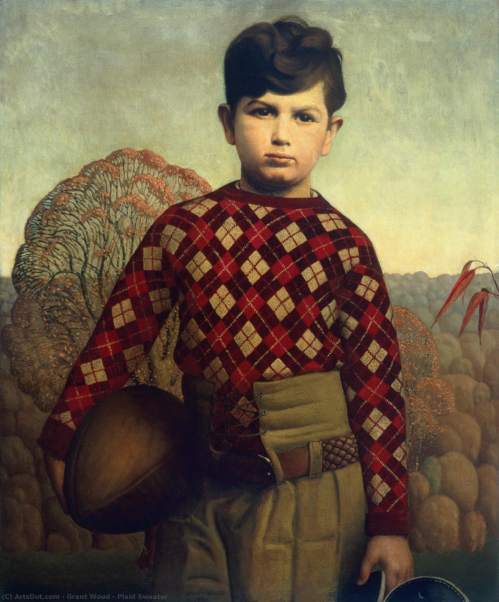 Plaid Sweater — Grant Wood
