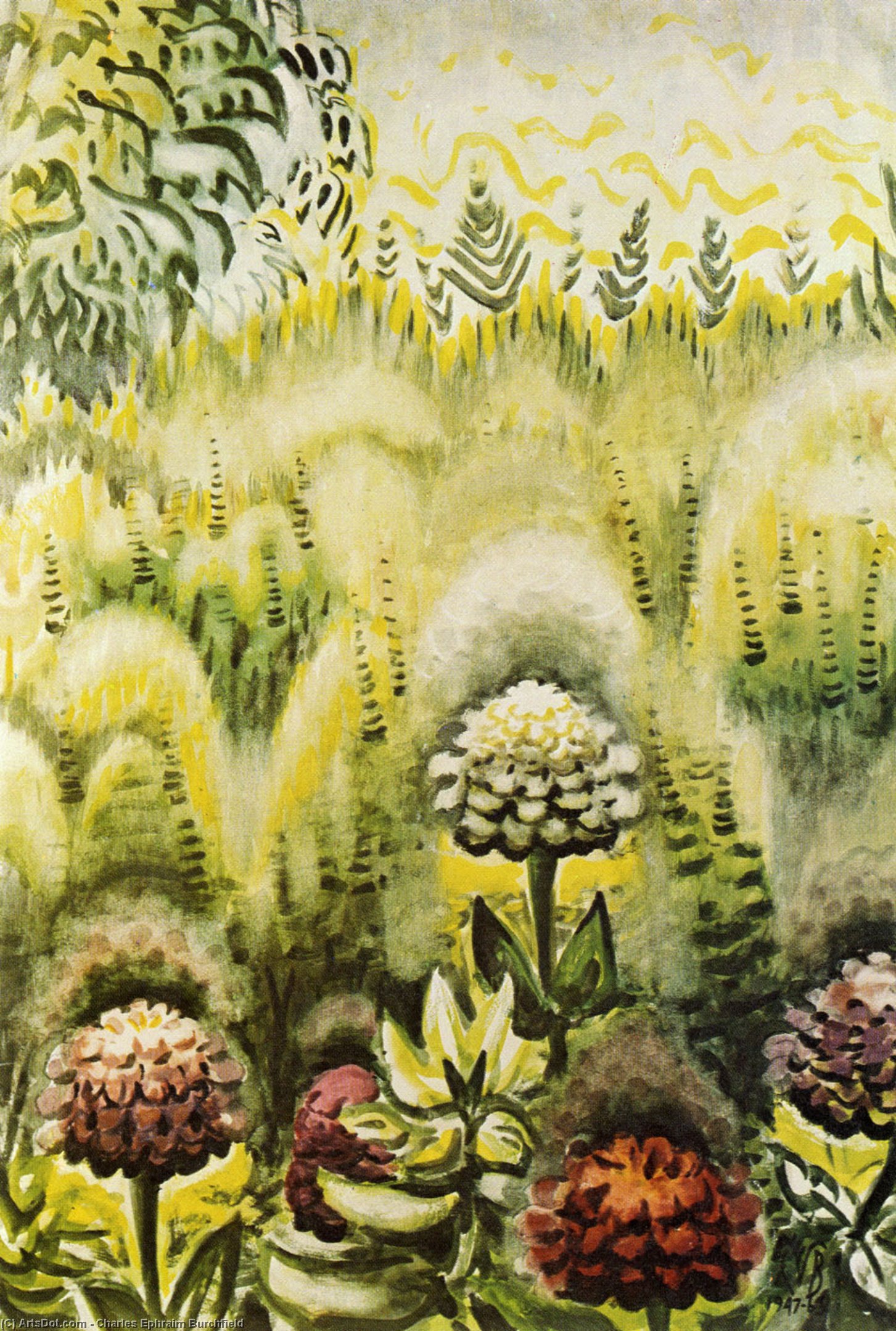 Zinnias — Charles Burchfield