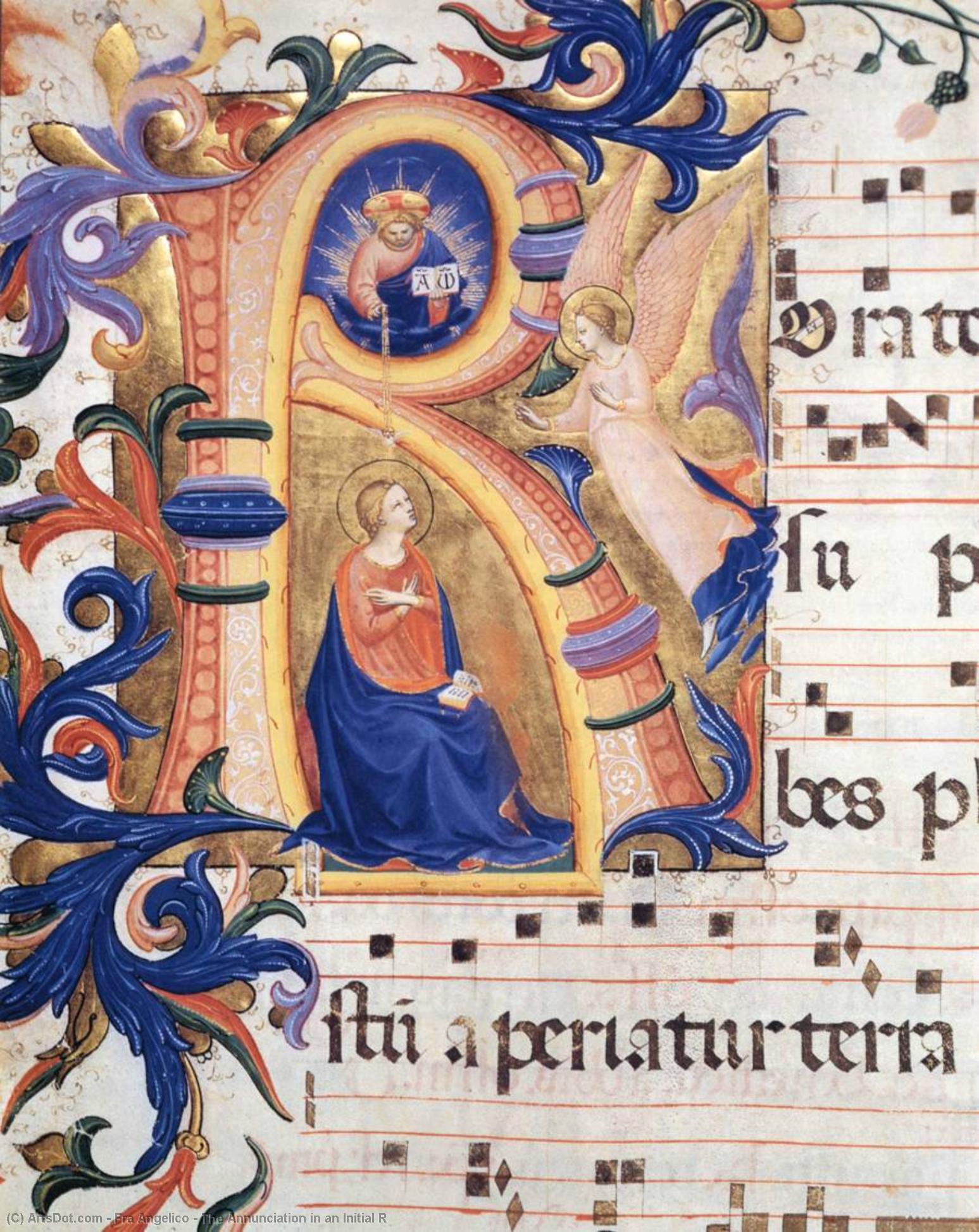 L'annonciation Dans Une Initiale R — Fra Angelico