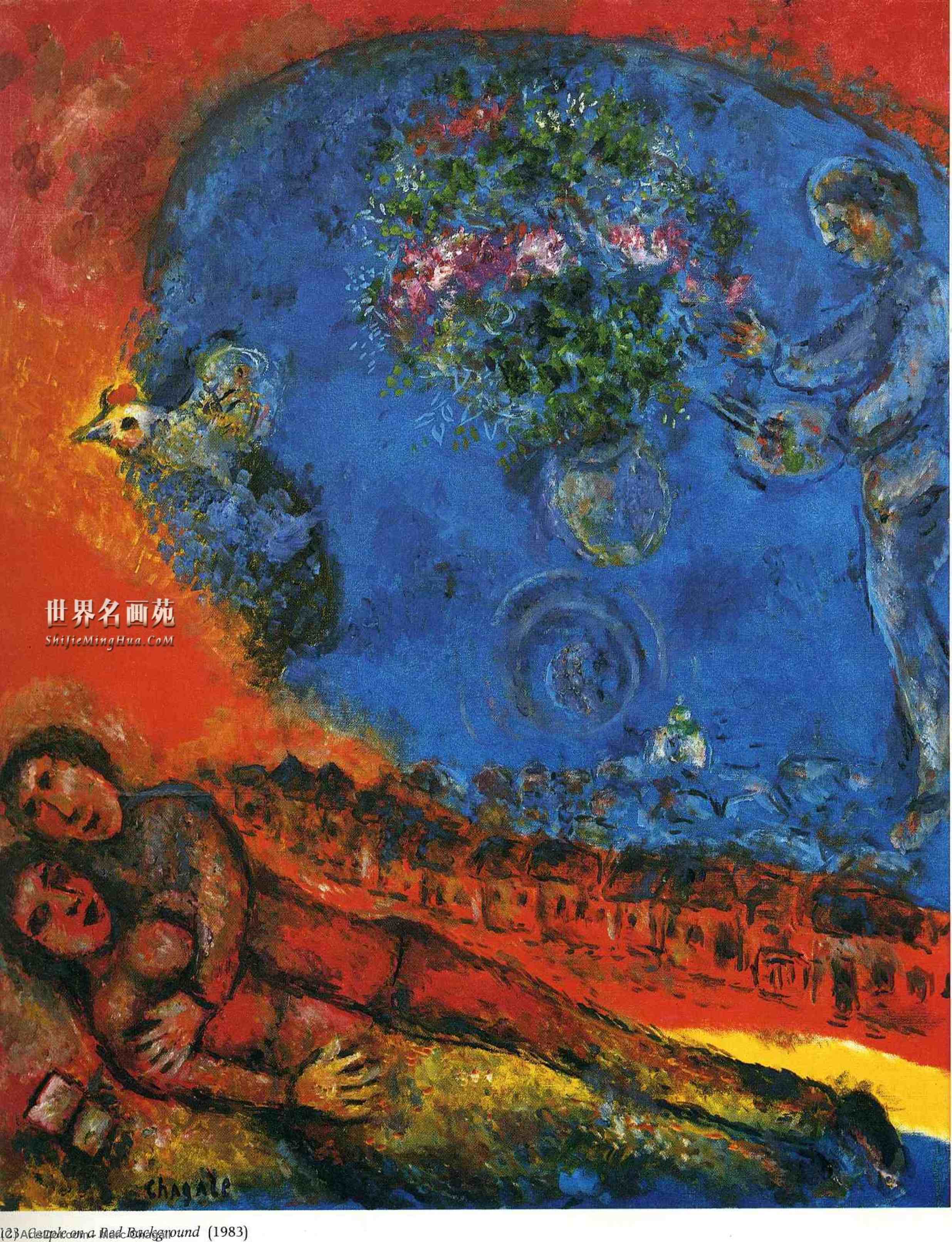 Coppia Su Uno Sfondo Rosso — Marc Chagall