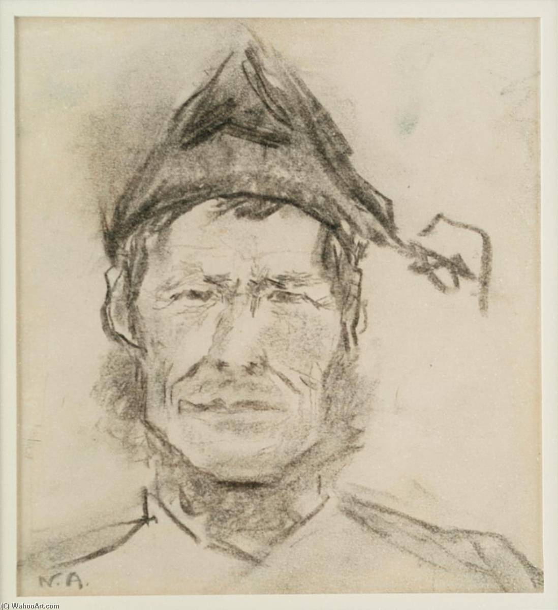 Man's Head With Cap — Nicolai Astrup