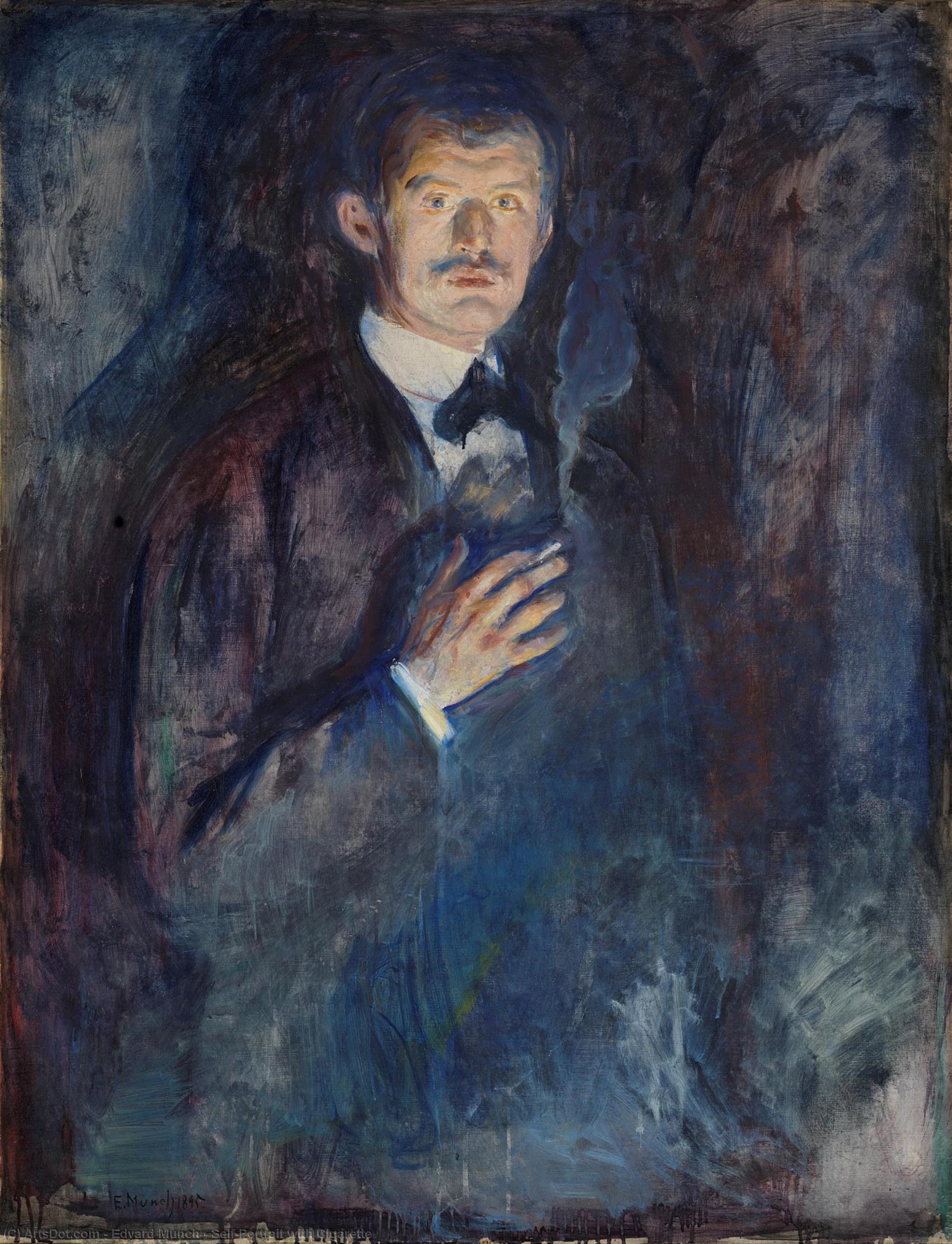 Self-portrait With Cigarette — إدفارد مونش