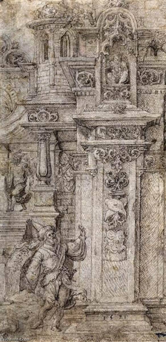Dos Reyes Y Una Mujer Saliendo De Un Palacio — Jan Gossart