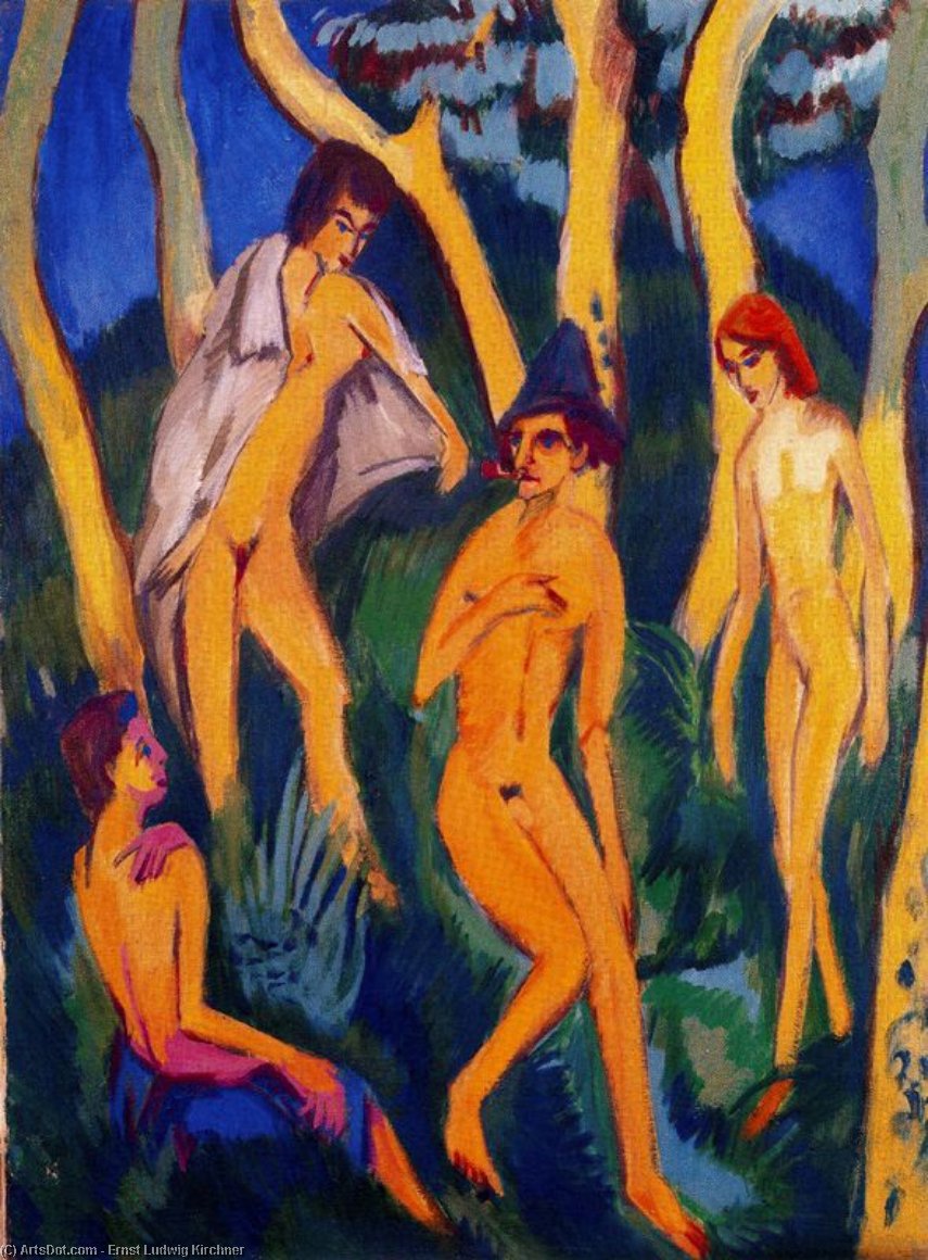 Four Nudes Under The Trees — Ernst Ludwig Kirchner