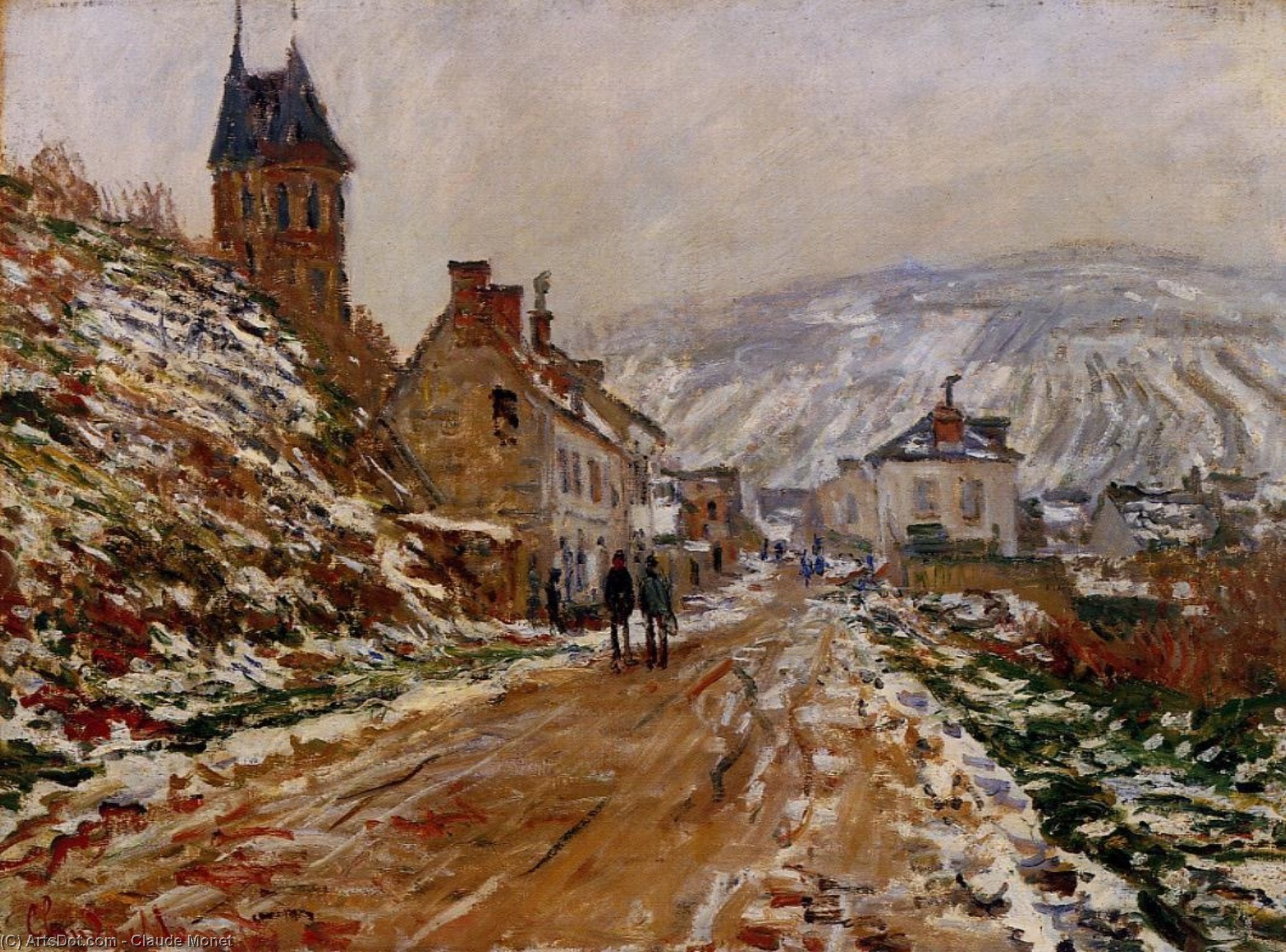 Veheuls Vejs Scene Om Efterår — Claude Monet