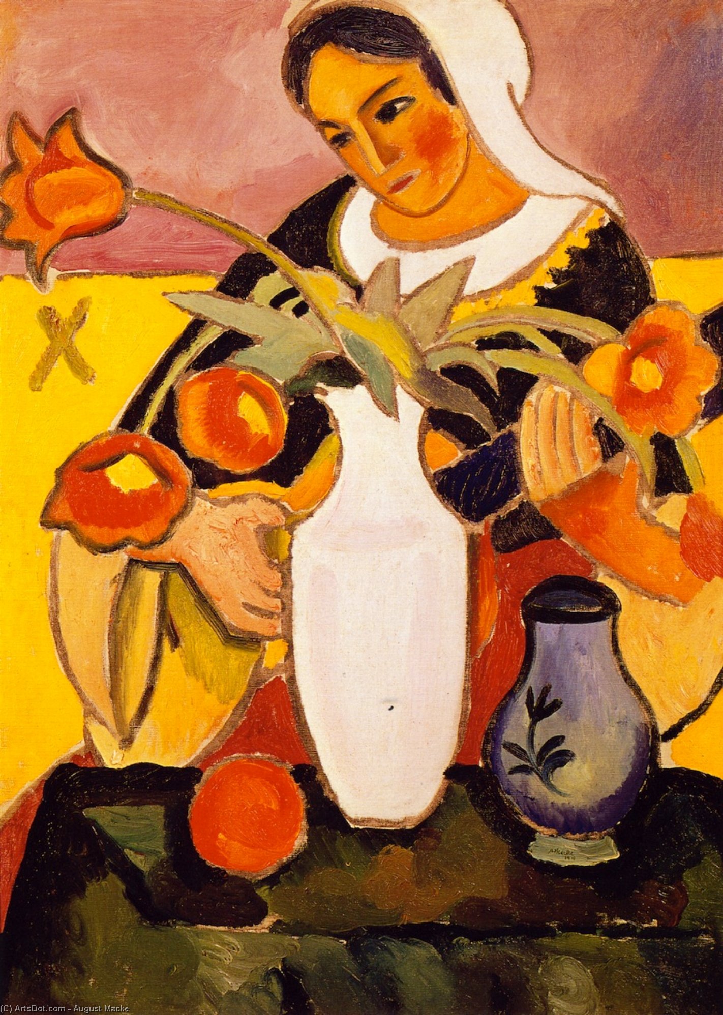 Woman Playing The Lute — August Macke