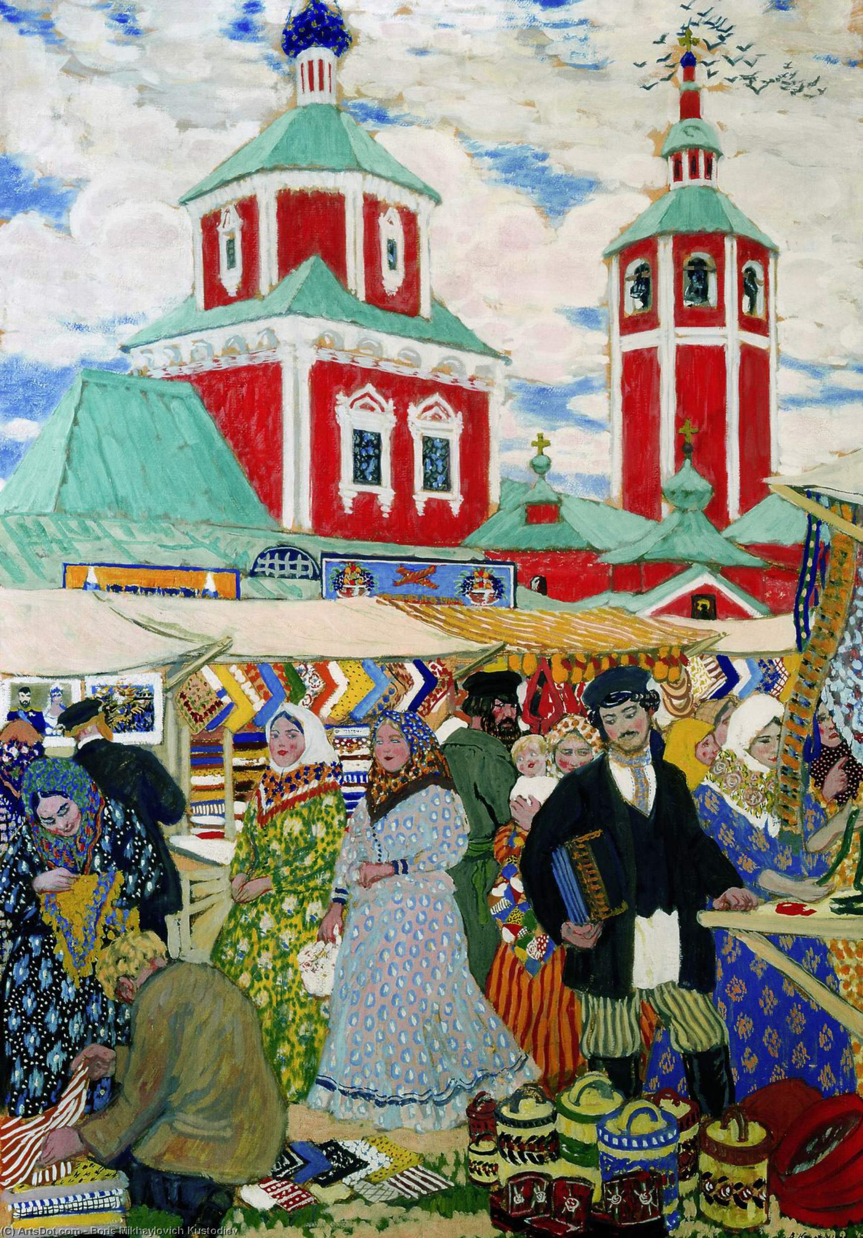At The Fair — Boris Kustodiev