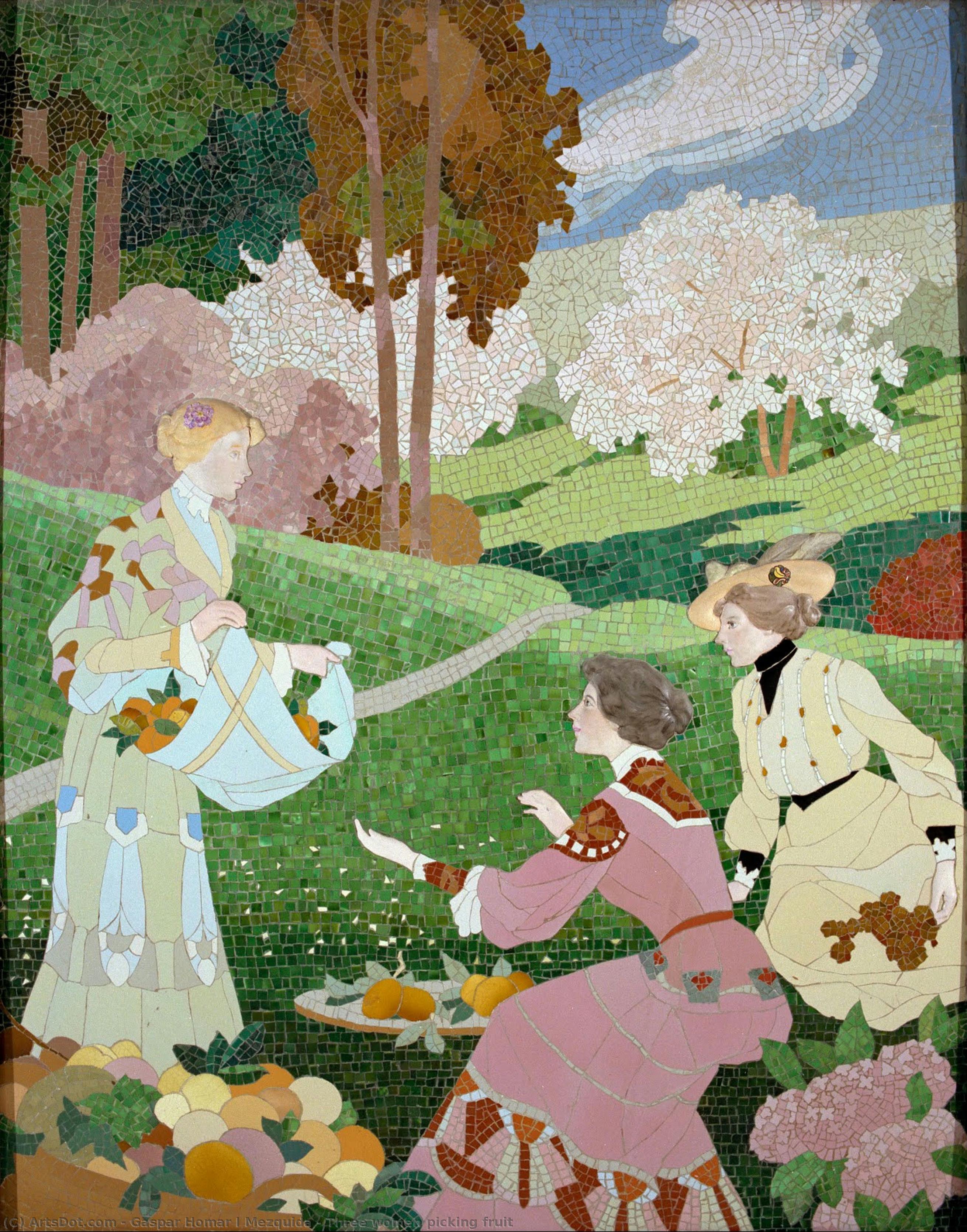 Three Women Picking Fruit — Gaspar Homar I Mezquida