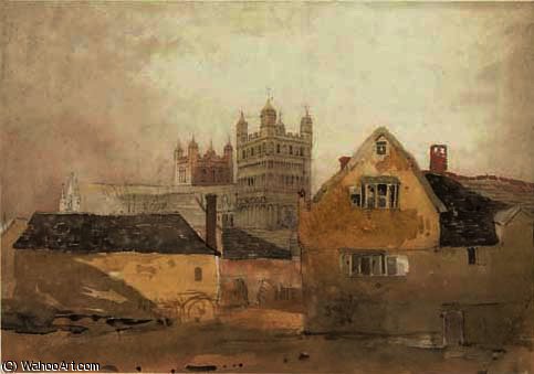 View Of Exeter Cathedral — Cornelius Varley