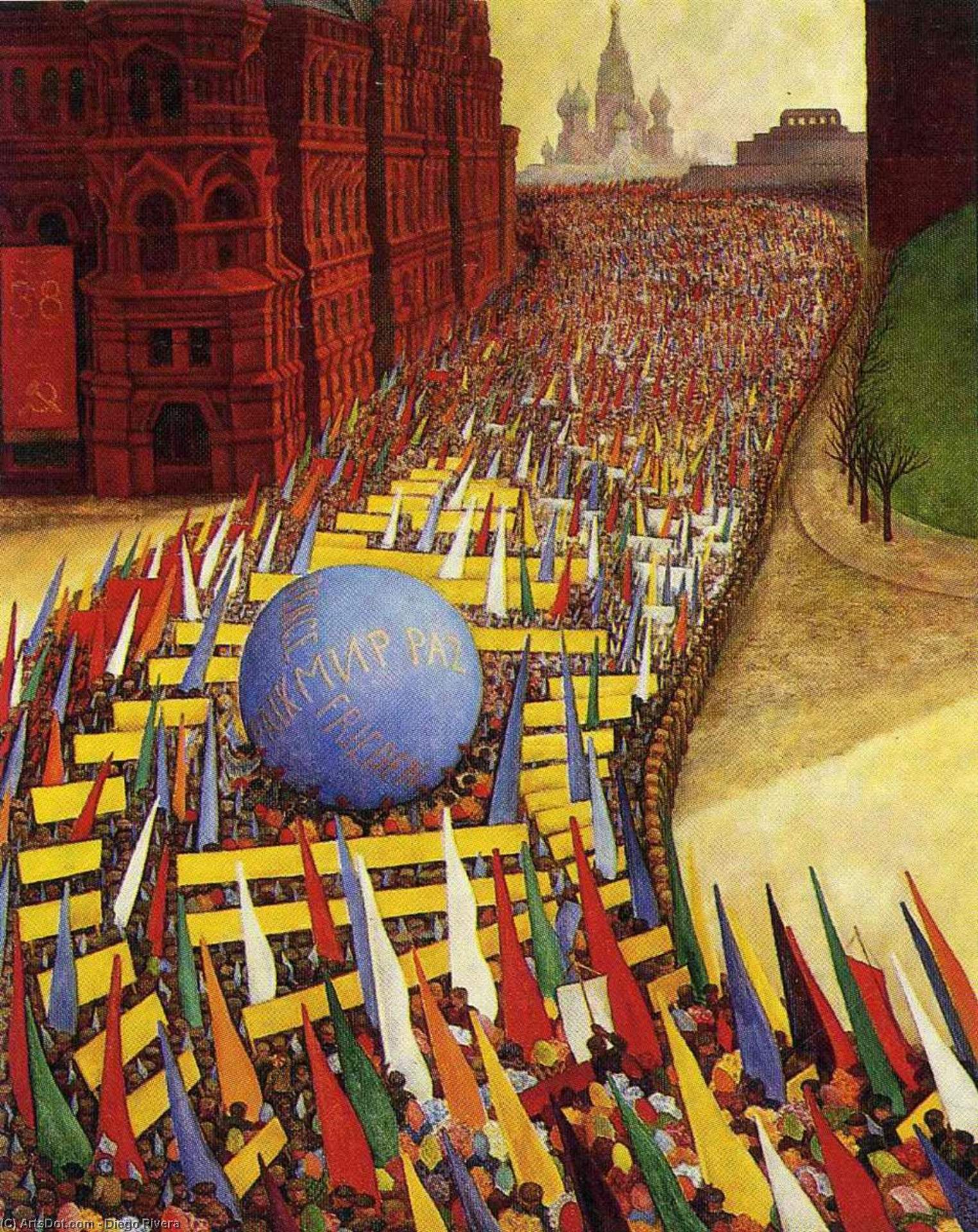 May Day Procession In Moscow — Diego Rivera
