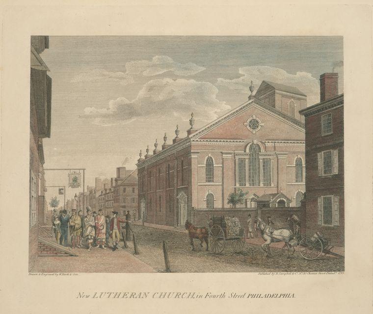 New Lutheran Church, In Fourth Street Philadelphia — Thomas Birch