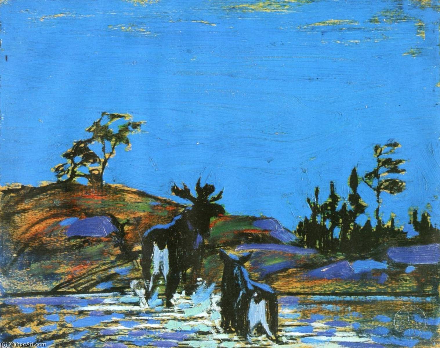 Moose At Night — Tom Thomson