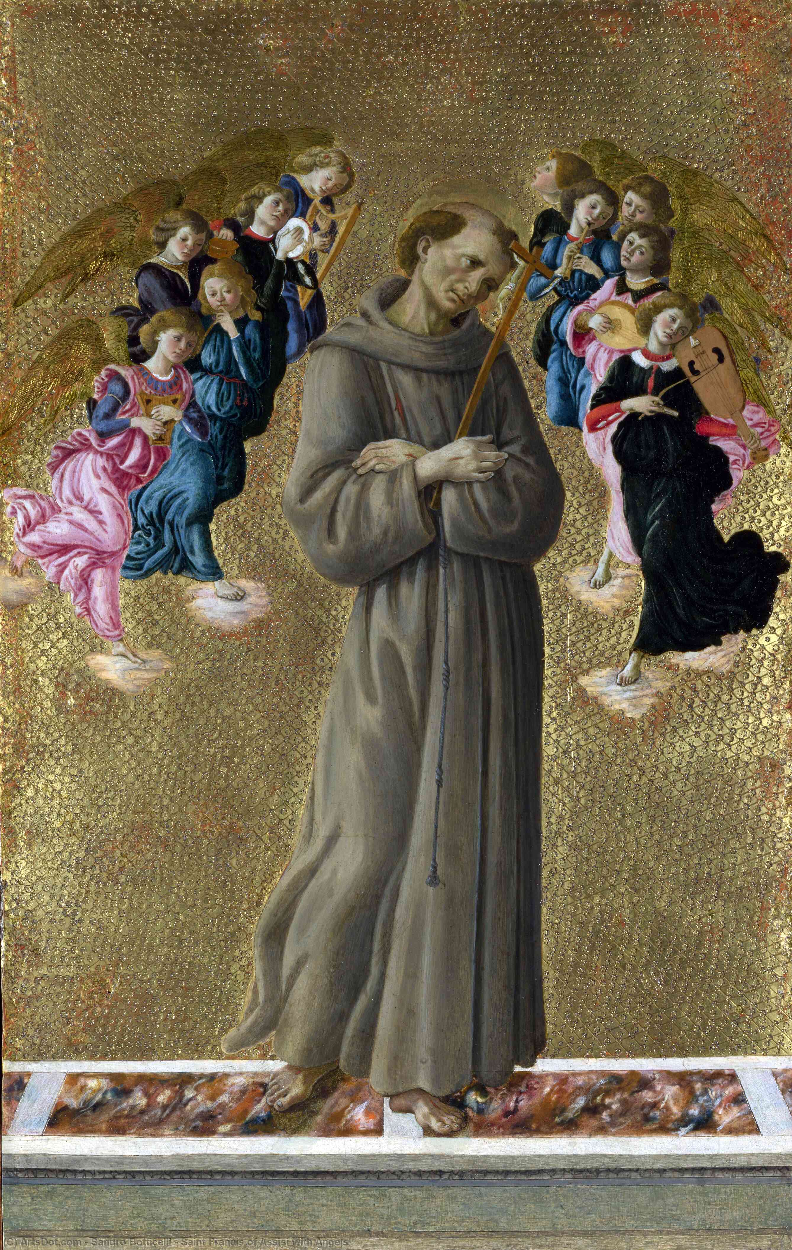Saint Francis Von Assisi Mit Engeln — Sandro Botticelli