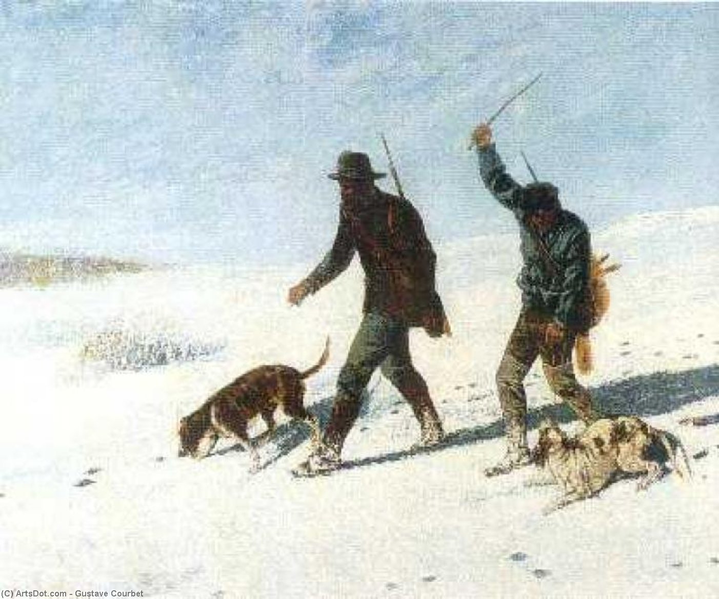 Bracconieri Sulla Neve — Gustave Courbet