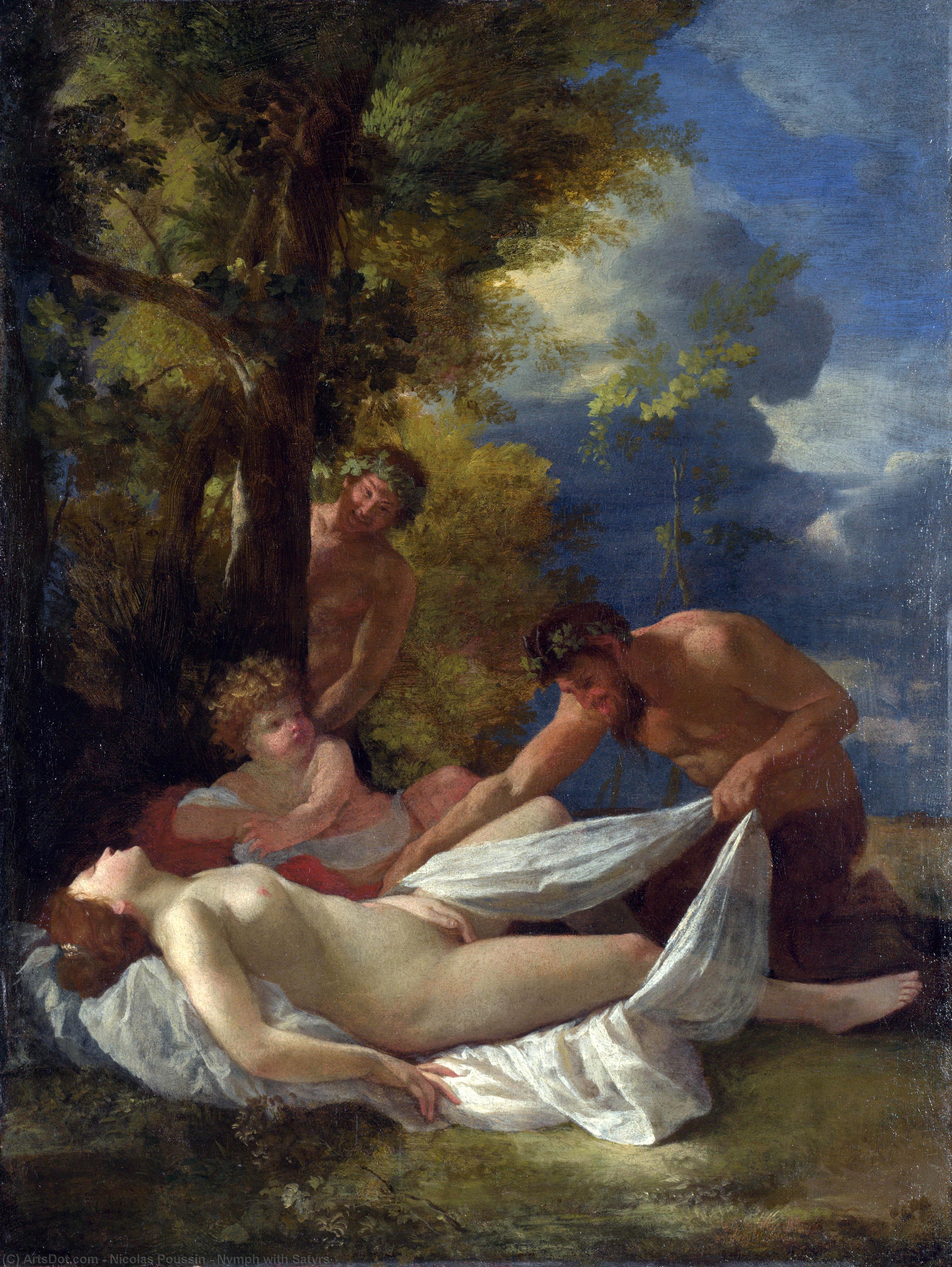 Nymph With Satyrs — Николай Пуссен