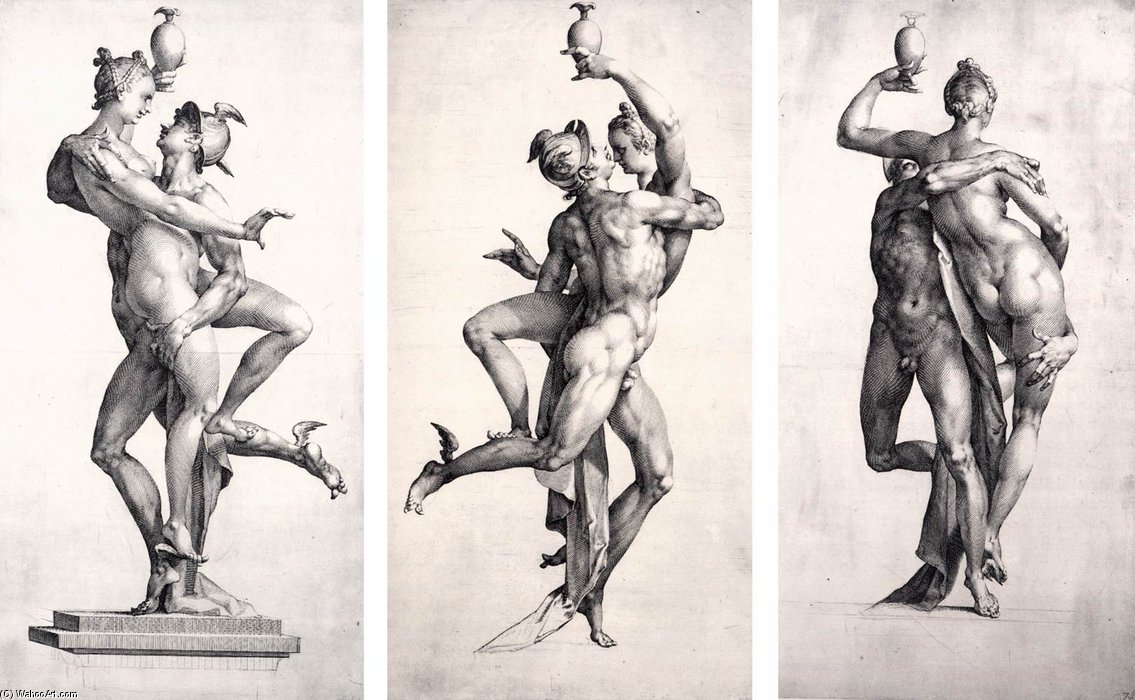 Mercury And Psyche, Viewed From Three Sides — Jan Harmenszoon Muller
