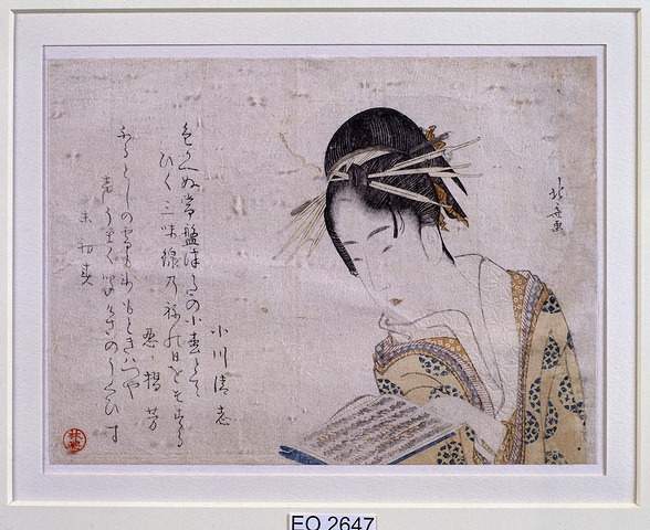 Geisha Reading A Book — Kacušika Hokusai