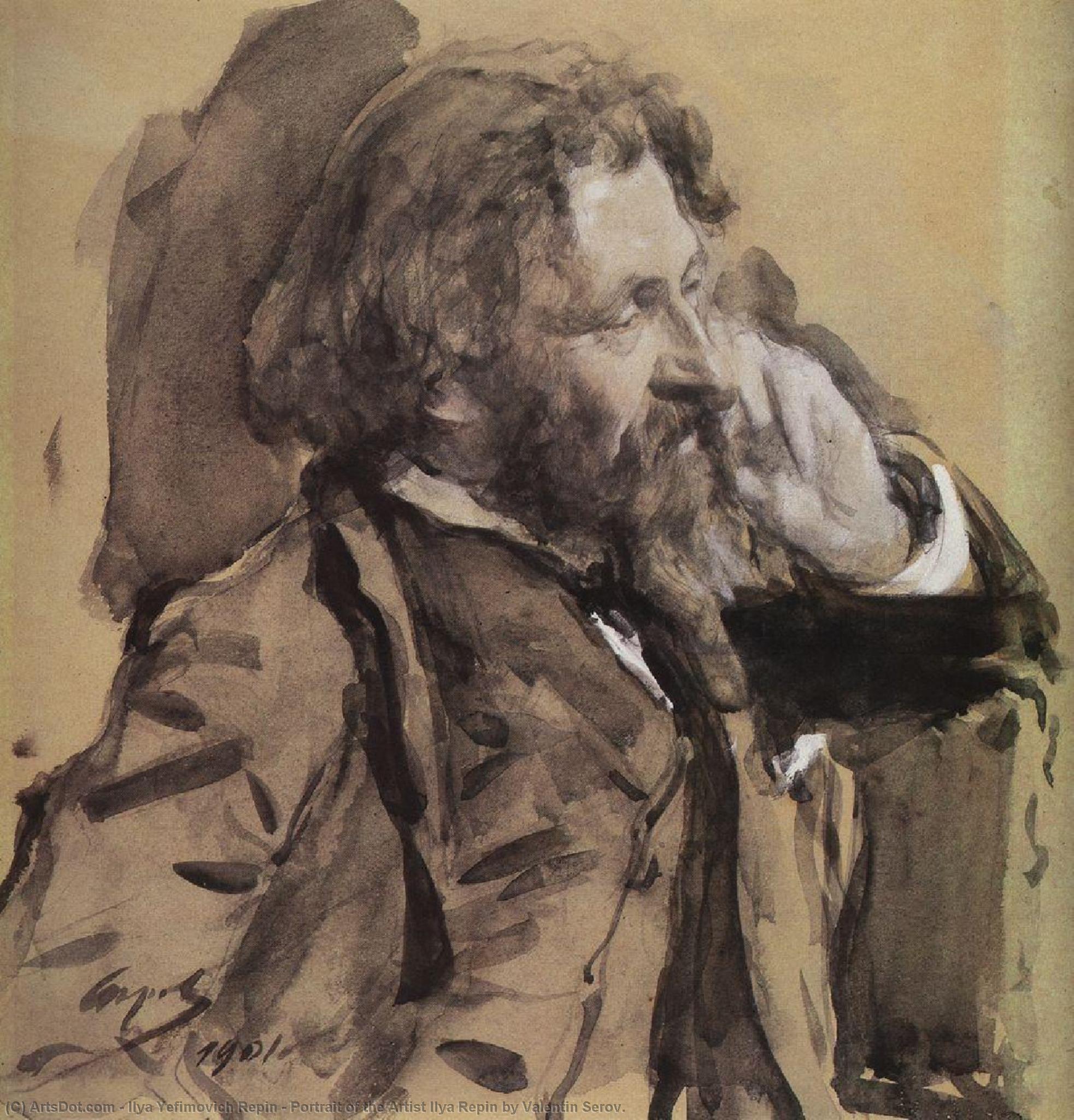 Portrait Of The Artist Ilya Repin By Valentin Serov. — Ilia Repin
