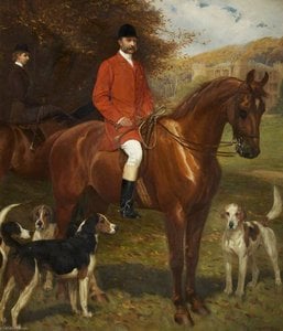 Colonel Frederic Courtenay Morgan (1834–1909), in front of Ruperra Castle with His Daughter, the Honourable Violet Wilhelmina Morgan (1860–1943), the Honourable Mrs Basil St John Mundy
