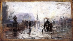 Street Scene With Carriage — Theodore Clement Steele