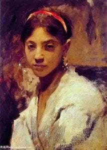 Kopf Eines Capri-mädchens — John Singer Sargent