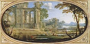 Paysage Compose Avec Ruines Antiques — Patel Pierre (patel Le Père)